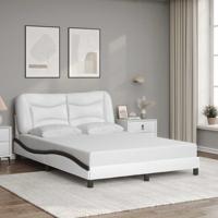 Bedframe zonder matras "Hvar" kunstleer wit en zwart 140x190 cm