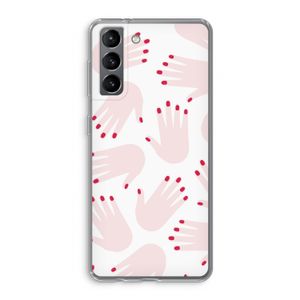 Hands pink: Samsung Galaxy S21 Transparant Hoesje