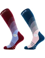 Sinner Ski Sock Dames Graphic 2 Pack (brnd/ Pk) 36-38 Rood / Blauw