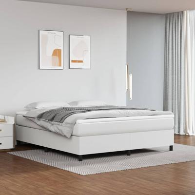 Bedframe kunstleer wit 160x200 cm