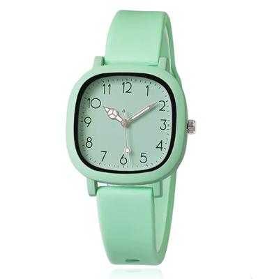 LGT Mintgroen horloge - comfortabele siliconen band en soft square kast LGT Mintgroen horloge - comfortabele siliconen band en soft square kast