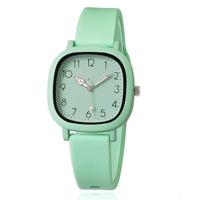 LGT Mintgroen horloge - comfortabele siliconen band en soft square kast LGT Mintgroen horloge - comfortabele siliconen band en soft square kast
