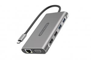 Sitecom CN-390 interface hub USB 3.2 Gen 2 (3.1 Gen 2) Type-C 5000 Mbit/s Aluminium
