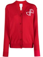 Patou cardigan à logo en intarsia - Rouge