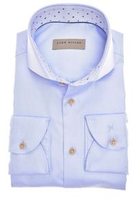 John Miller Tailored Fit Overhemd lichtblauw, Effen