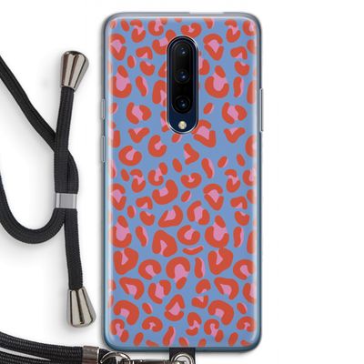 Leopard blue: OnePlus 7 Pro Transparant Hoesje met koord
