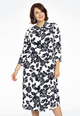 Yoek Blouse-jurk midi HARPER | Wit | Maat 54/56