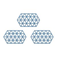 Krumble Siliconen pannenonderzetter Hexagon lang - Blauw - Set van 3 - thumbnail
