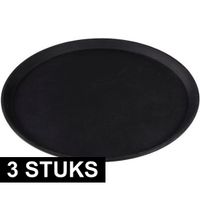 3x Kunststof dienbladen rond met antislip 40,5 cm - thumbnail