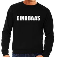 Eindbaas tekst sweater / trui zwart voor heren