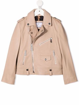 Philipp Plein Junior veste de moto Iconic Plein - Tons neutres
