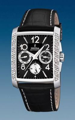Horlogeband Festina F16524-5 / F16524-6 Leder Zwart 25mm