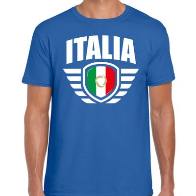 Italia landen / voetbal t-shirt blauw heren - EK / WK voetbal Italia landen / voetbal t-shirt blauw heren - EK / WK voetbal