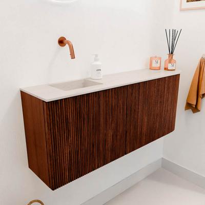 Toiletmeubel Mondiaz Joya Dlux | 101.6 cm | Meubelkleur Ruby | Faye wastafel Meli Wasbak Links | Zonder kraangat(en)