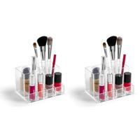 Set van 2x stuks make-up organizer/houders 7-vaks 10 x 14 x 9 cm