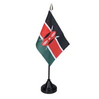 Vlag Kenia tafelvlaggetjes - 1x stuks - 10 x 15 cm vlag - met zwarte standaard