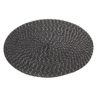 1x Ronde placemats/onderleggers zwart met glitter 38 cm - thumbnail