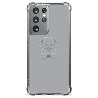 Samsung Galaxy S21 Ultra Stevig Bumper Hoesje Grijs Baby Olifant - thumbnail