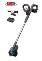 GARDENA easyweed accu-onkruidborstel 1800/18v p4a gebruiksklare set onkruidverwijderaar (grijs/turquoise, accu en oplader inbegrepen, power for all alliance)