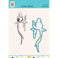 Nellie's Choice • cutting die & clear stamp exotic birds quetzal