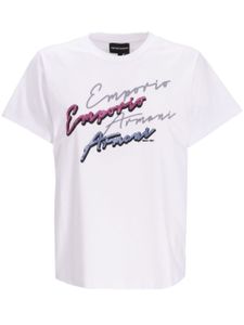 Emporio Armani t-shirt en coton à logo imprimé - Blanc