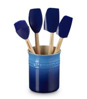 Le Creuset Spatelset - met spatelpot - Premium - Azure - 5-delig - thumbnail