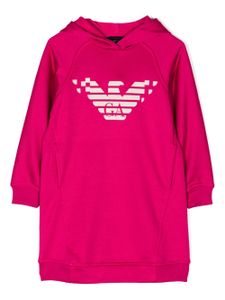 Emporio Armani Kids robe-hoodie à logo imprimé - Rose