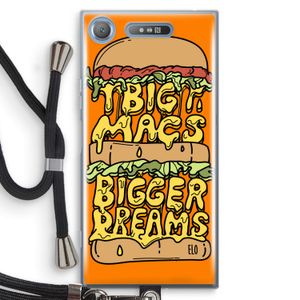 Big Macs Bigger Dreams: Sony Xperia XZ1 Transparant Hoesje met koord