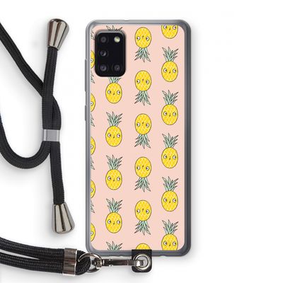 Ananas: Samsung Galaxy A31 Transparant Hoesje met koord