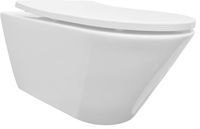 Saqu Opaque hangtoilet incl. toiletbril 35,5x53 cm Glans Wit