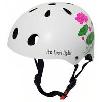 Pro Sport Lights Fietshelm Bloem Junior Polystyreen Wit Maat M - thumbnail