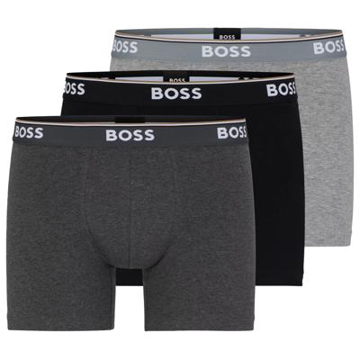 Boss boxershorts Power 3-pack zwart-antraciet-grijs