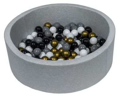 Viking Choice  Ballenbak 90 cm met 150 ballen zwart, wit, goud & grijs