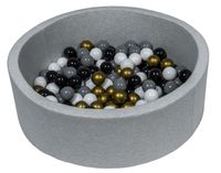 Viking Choice  Ballenbak 90 cm met 150 ballen zwart, wit, goud & grijs - thumbnail