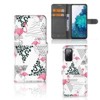 Samsung Galaxy S20 FE | Telefoonhoesje | Met pasjeshouder | Flamingo Triangle
