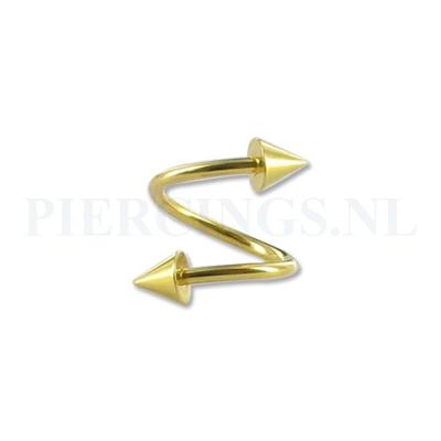 Twister 1.2 mm goud kleur spikes L