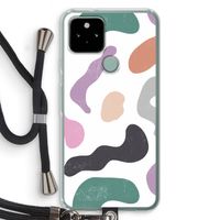 Memphis Shapes: Pixel 5 Transparant Hoesje met koord