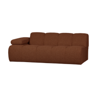 Woood Mojo 2-zits bank arm links bouclé Roestbruin Melange