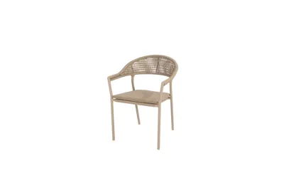 Sienna stacking dining chair latte with cushion