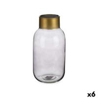 Vaas Gift Decor V1224IP-S V1224IP-S Grijs Gouden Glas 11,5 x 24 x 11,5 cm (6 Stuks)