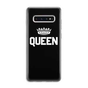 Queen zwart: Samsung Galaxy S10 4G Transparant Hoesje