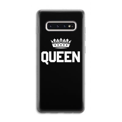 Queen zwart: Samsung Galaxy S10 4G Transparant Hoesje