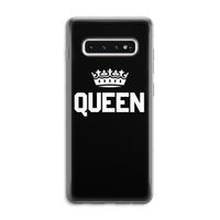 Queen zwart: Samsung Galaxy S10 4G Transparant Hoesje
