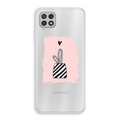 Zwart-wit cactus: Samsung Galaxy A22 4G Transparant Hoesje