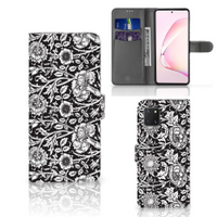 Samsung Note 10 Lite Hoesje Black Flowers - thumbnail