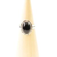 Zilveren Dakini Ring met Zwarte Onyx, Mt. 6/52, 10 gram - thumbnail