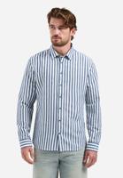 No- Excess Shirt Linen Vertical Big Stripe 31470224 Overhemd 136 Indigo Blue