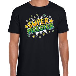 Super meester cadeau t-shirt zwart voor heren