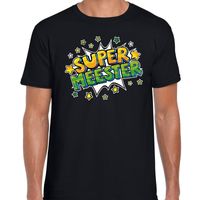 Super meester cadeau t-shirt zwart voor heren - thumbnail