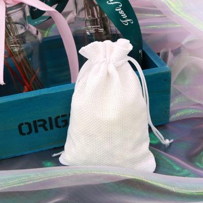 50 PCS multi grootte linnen jute koord geschenk tassen zakken bruiloft verjaardag partij gunsten koord geschenk zakken grootte: 7x9cm (wit)